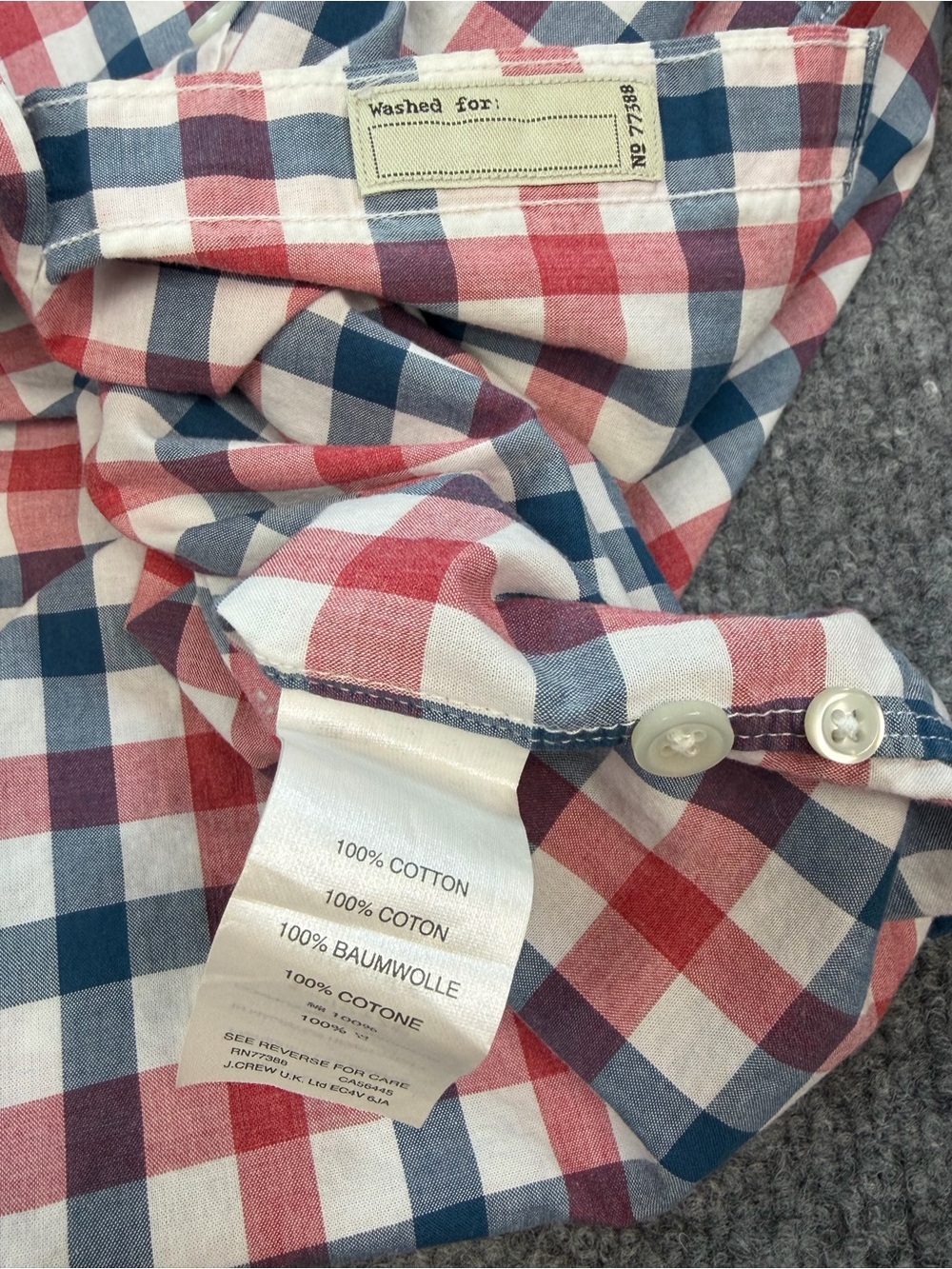 J.Crew Factory Slim Fit Plaid Button Down Shirt Men’s L 100% Cotton Americana - Picture 8 of 13